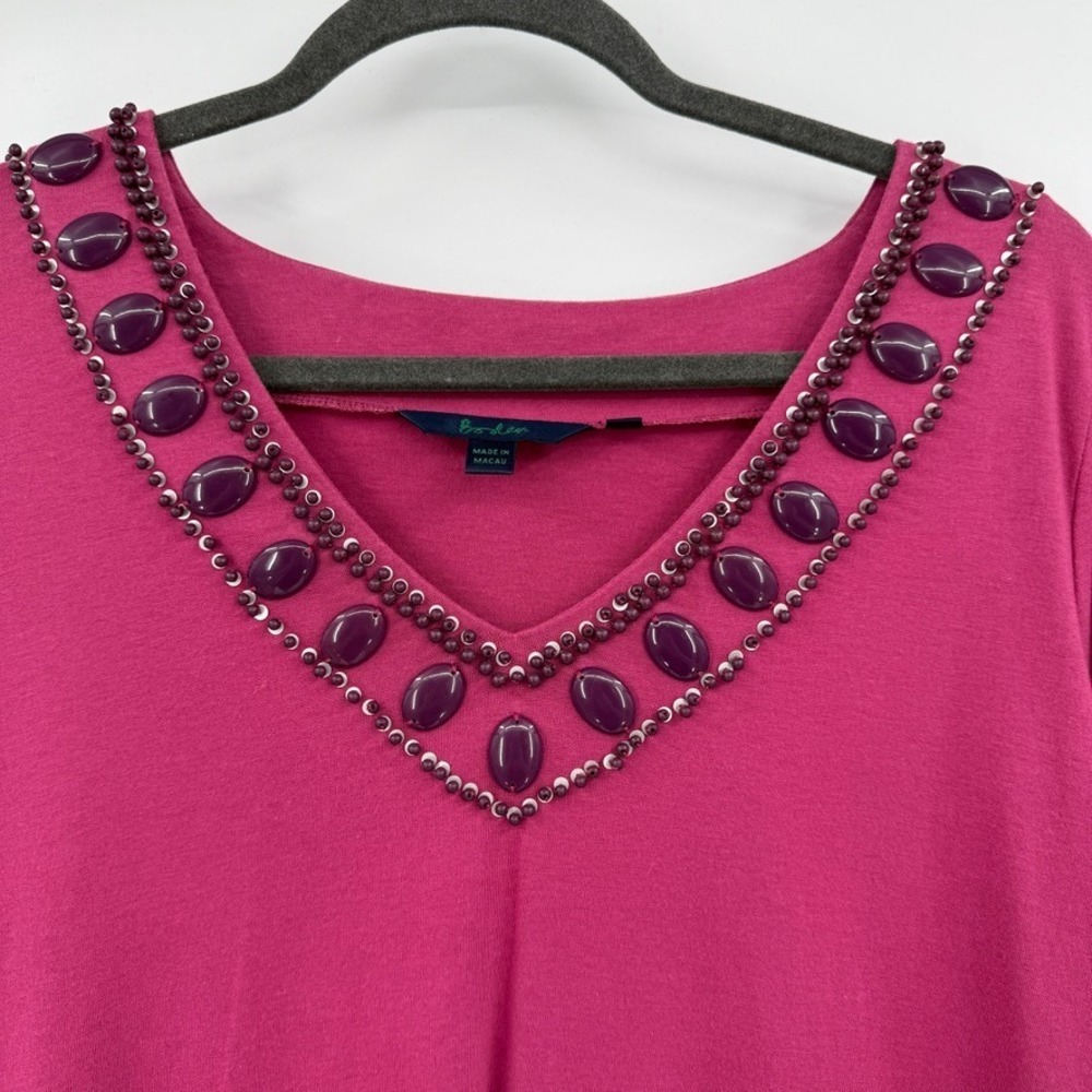Boden Womens Boho Tunic Top Size 18 Elegant Feminine Embellished Blouse Preppy - Picture 8 of 13